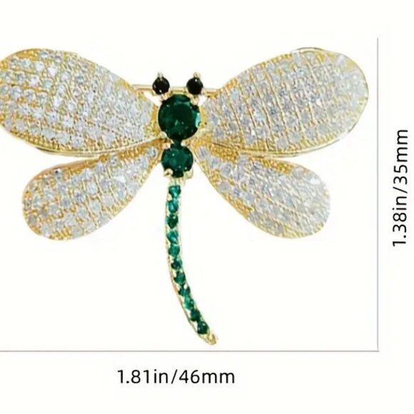 🌺 🌺 🌺 Sparkly Dragonfly Rhinestone Brooch - Picture 4 of 4